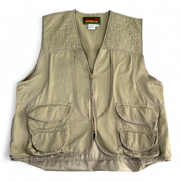 Avid Outdoor Hunting Vest Adult XXL 2XL Brown Zip Pockets Game Bag Tactical - Picture 1 of 10